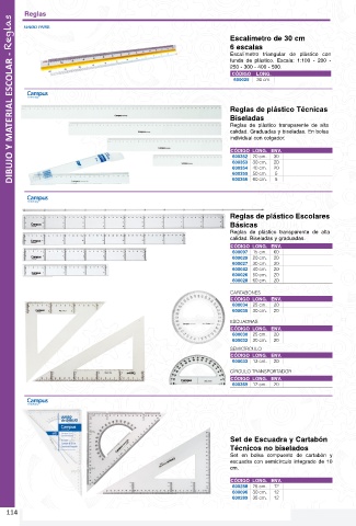 Juego de Reglas de 35 cm. Campus con Escuadra y Cartabón (600289)